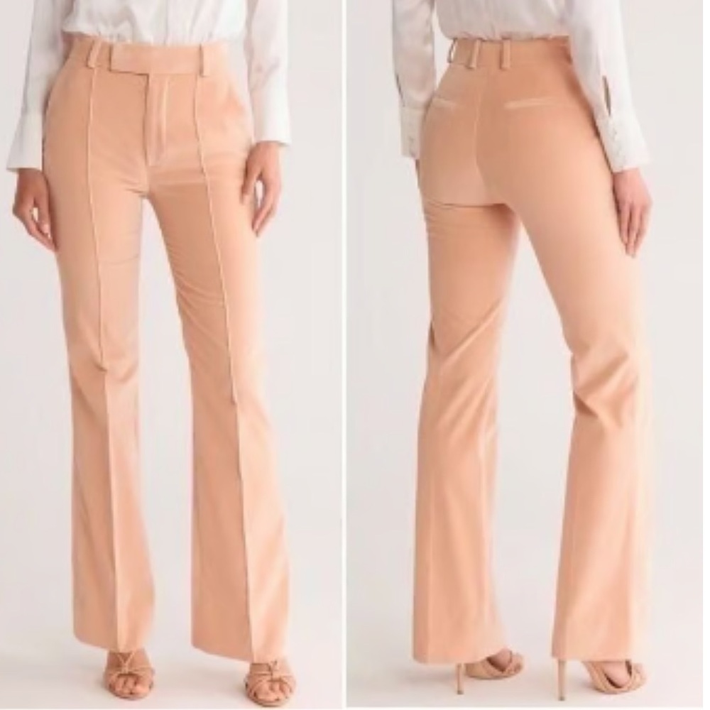 Frame Slim Stacked Women's Blush Velvet Trouser